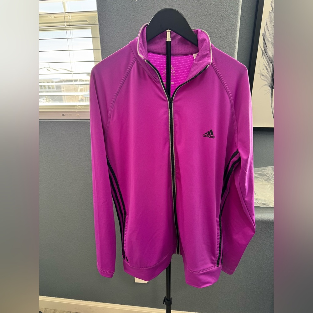 Adidas Purple Track Jacket with Black Details